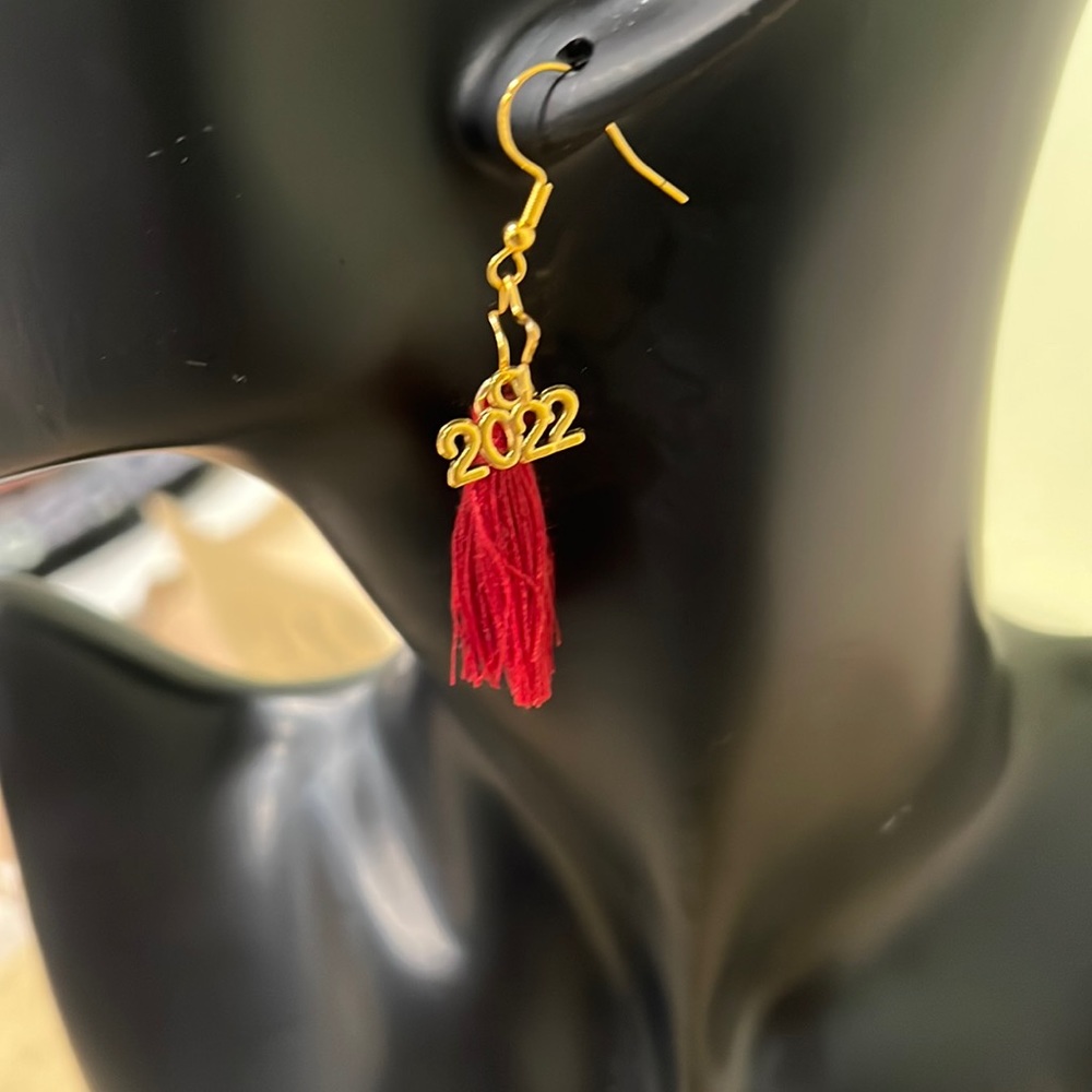 Graduation Gifts Tassel 2022 Earrings Gold & Red